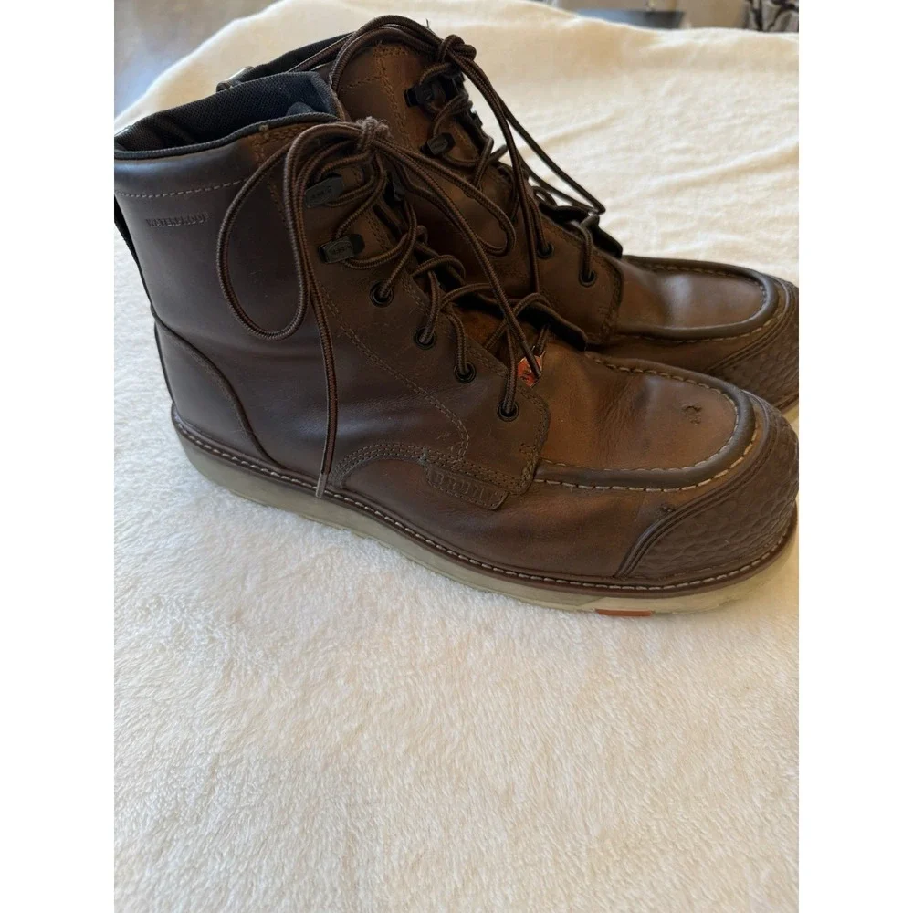 Brunt Marin Comp Toe Work Boot Size 13 6" Slip & Oil Resistant Brown F2413 18 - Picture 2 of 13
